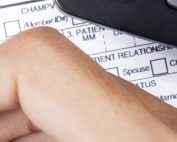 Insurance claim form and a calculator