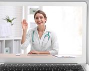 Computer Screen with Doctor