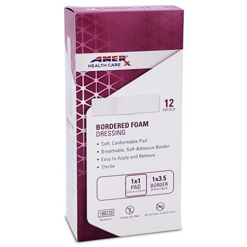 AMERX Bordered Foam Dressing - 1 X 3.5