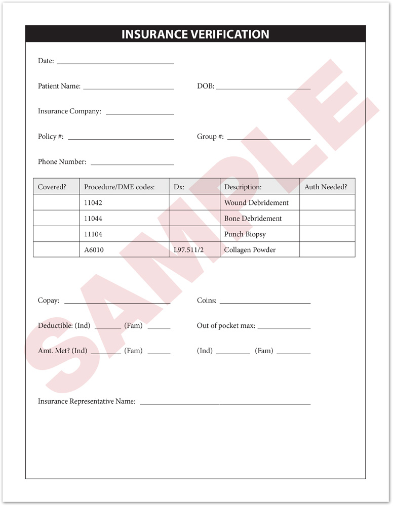 Sample Insurance Verification Form