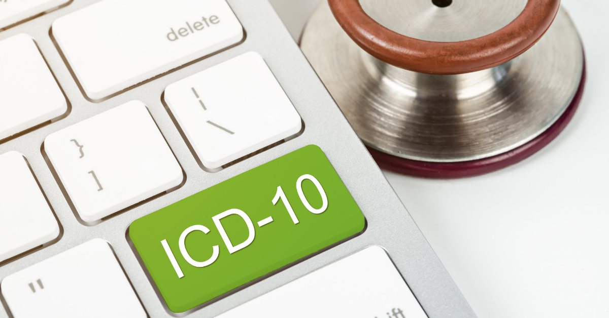 button that reads, "ICD-10"