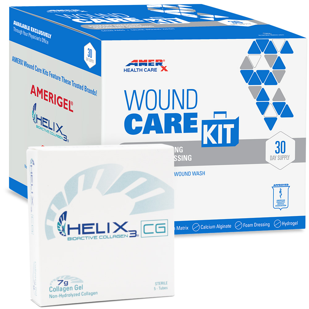 Wound care kit box and HELIX3-CG Collagen Gel box